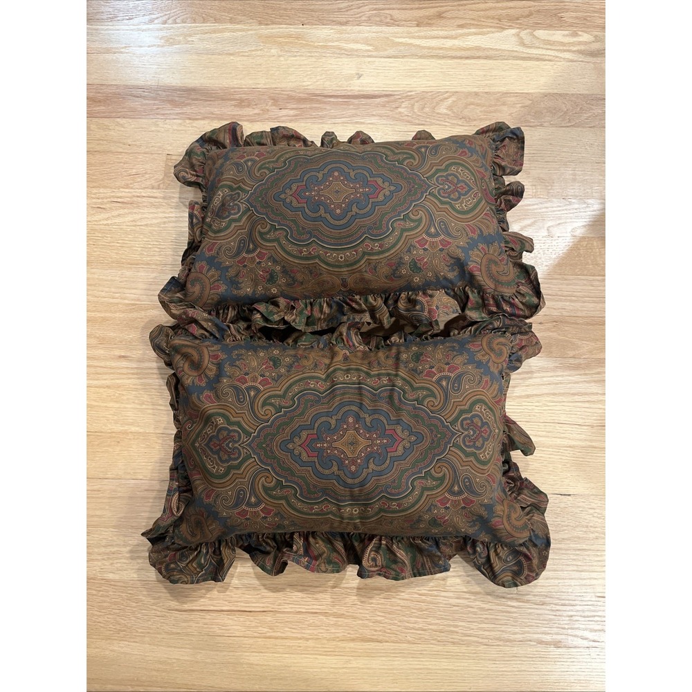 2X Lauren Ralph Lauren Brianna Paisley Throw Pillows Ruffle